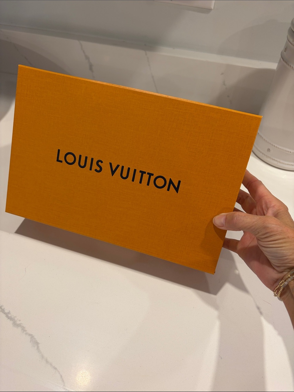 Louis Vuitton Orange Branded Box — Signature Logo